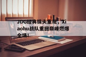 JDG经典镜头重现，Xiaohu战队重回巅峰燃爆全场！-平博APP
