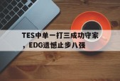 TES中单一打三成功守家，EDG遗憾止步八强-平博体育